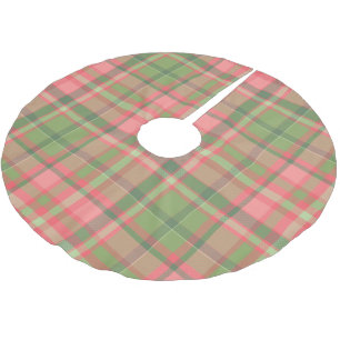 Holiday Red Green Tartan Plaid Brushed Polyester Tree Skirt