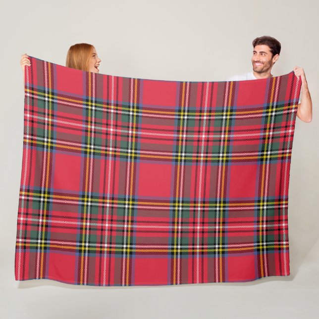Holiday Red  Plaid  Fleece Blanket (In Situ)