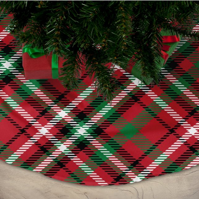 Holiday Red Plaid Pattern Brushed Polyester Tree Skirt (Creator Uploaded)