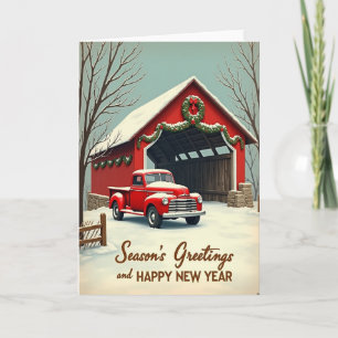 Holiday Red Truck New Year Card