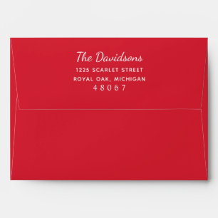 Holiday Red with White Snowflake Pattern Mailing Envelope