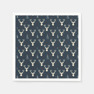 Holiday Reindeer, Christmas Tree, Snowflake Napkin