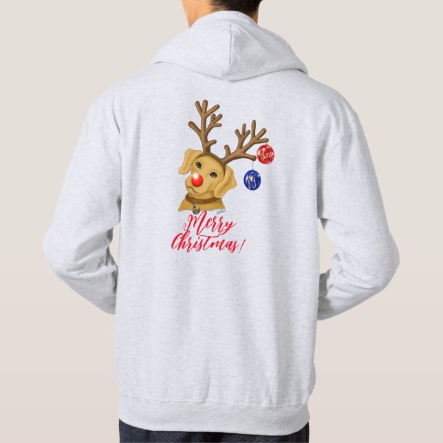 Holiday Reindeer Fox Red Lab Sweat Shirt (Back)