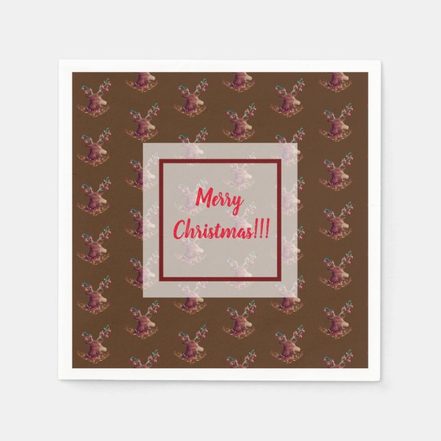 Holiday Reindeer Napkin (Front)