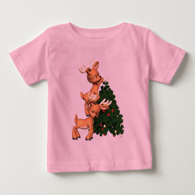 Holiday Reindeer Sweatshirt Kids Baby T-Shirt (Front)
