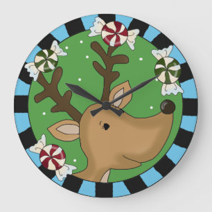 Holiday Reindeer Wall Clock