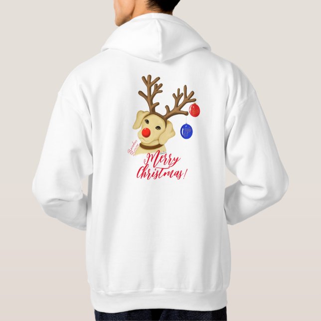 Holiday Reindeer Yellow Lab Sweat Shirt (Back)