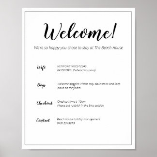 Holiday Rental Welcome Sign - Beach Vacation Homes
