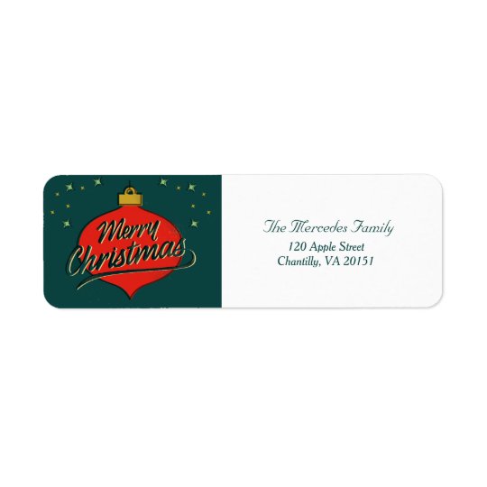 Holiday Retro Flare Return Address Label