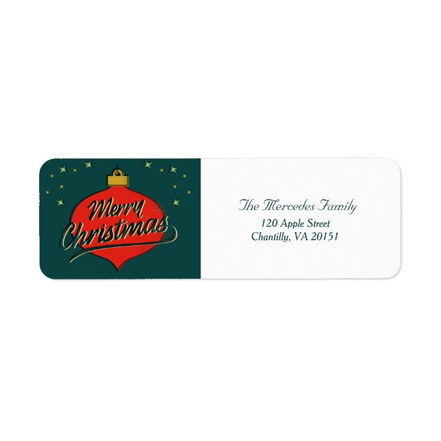 Holiday Retro Flare Return Address Label (Front)
