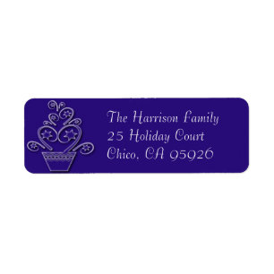 Holiday Return Address Label Blue