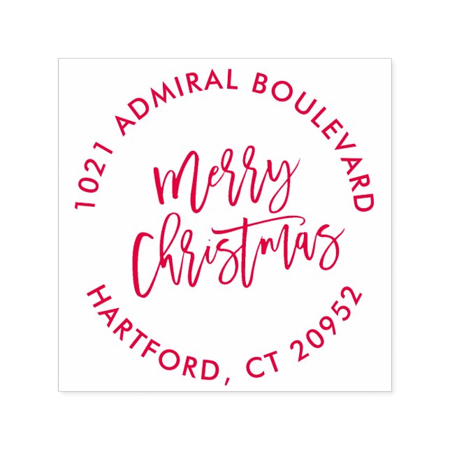 Holiday Return Address with Merry Christmas Self-inking Stamp (Design)