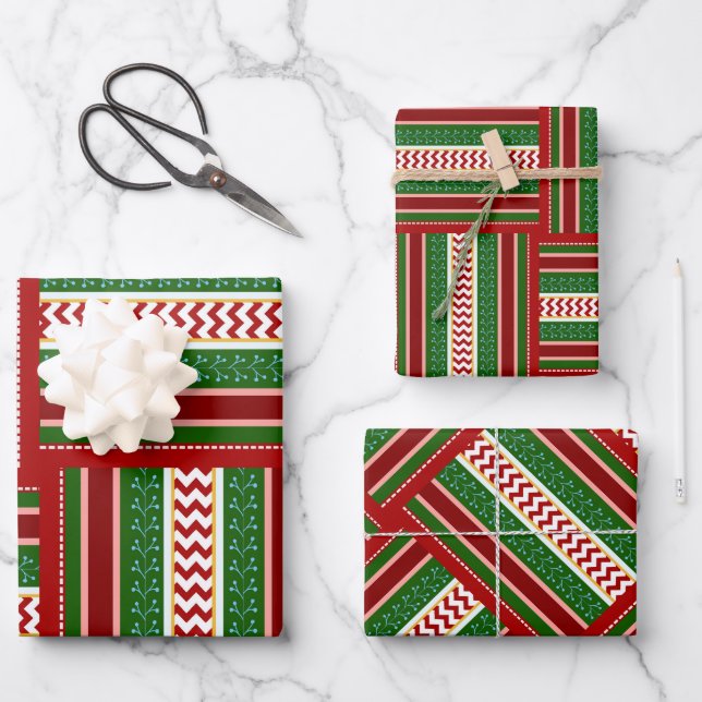 Holiday ribbon gift wrap trio  (Front)