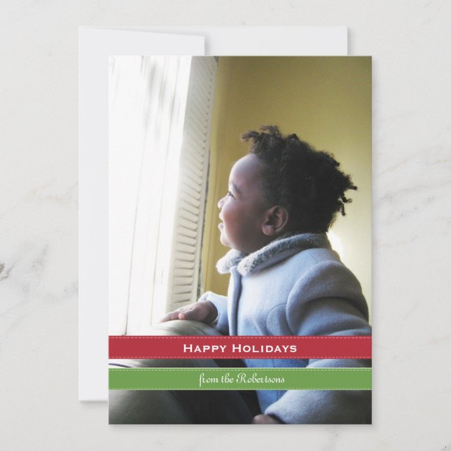 Holiday Ribbon w/ envelopes Card (Front)
