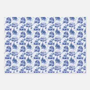 Holiday Road Trip Christmas Wrapping   3 color Paper Sheet