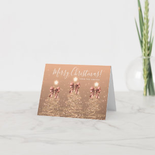 Holiday Rose Gold Christmas Trees Greeting Card