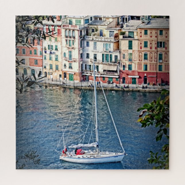 Holiday Sailing to Portofino Italy-20x20-676 pc Jigsaw Puzzle (Vertical)