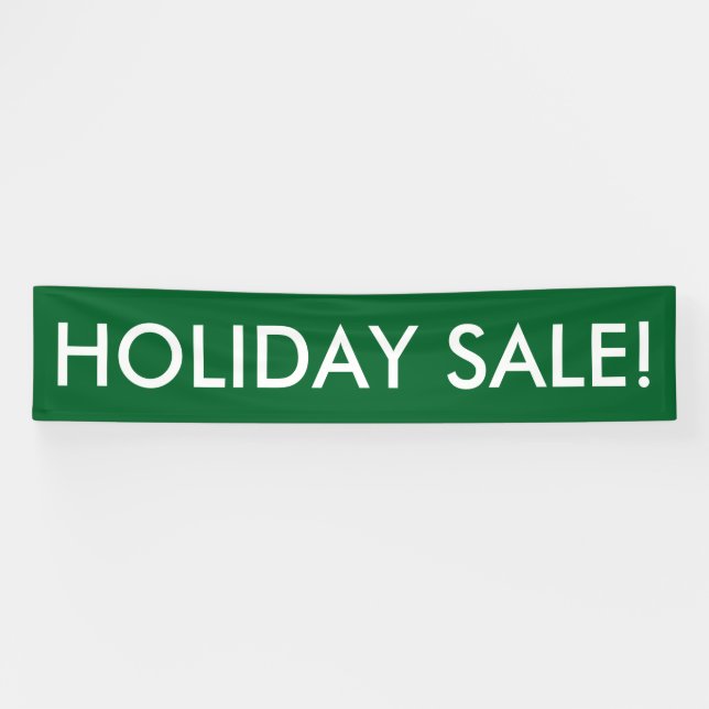 Holiday Sale customisable green white banner (Horizontal)
