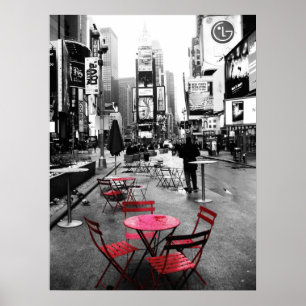 HOLIDAY SALE! Times Square Black White Red 18x24 Poster