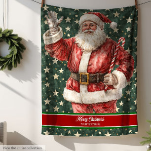 Holiday Santa Blanket in Red and White Style