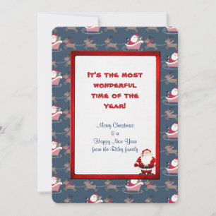 Holiday Santa Claus with reindeer and sleigh