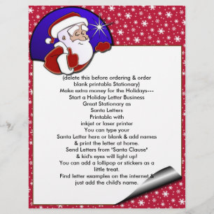 Holiday Santa Letterhead Letter Christmas Business