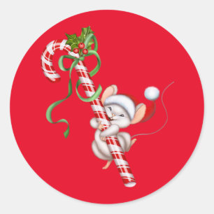 Holiday Santa Mouse Stickers