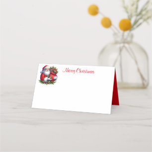 Holiday Santa Name Place Card