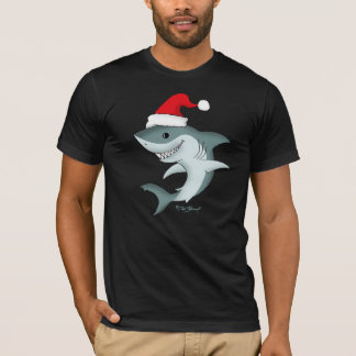 Holiday Santa Shark Christmas Dark T-Shirt