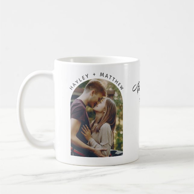Holiday Save the Date Couples Photo Coffee Mug (Left)