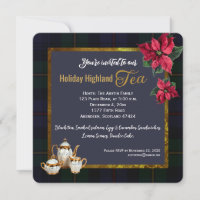 Holiday Scottish Afternoon Tea Party Invitation