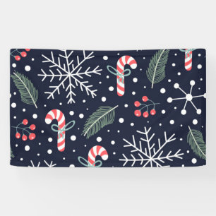 holiday seamless pattern with christmas candies banner
