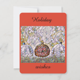 Holiday season best wishes stained glass look card