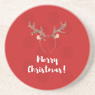 Holiday Season, Merry Christmas, Cute Reindeer Coaster