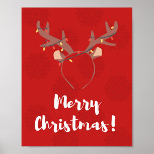 Holiday Season, Merry Christmas, Cute Reindeer Poster