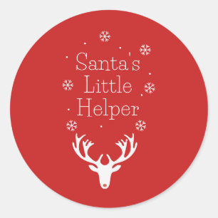 Holiday Season, Merry Christmas, Santa Helper Classic Round Sticker