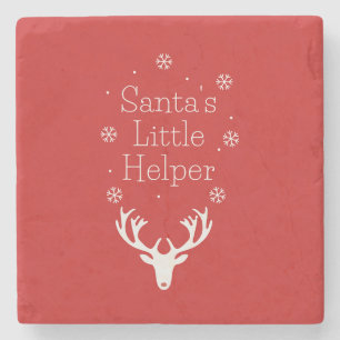 Holiday Season, Merry Christmas, Santa Helper Stone Coaster