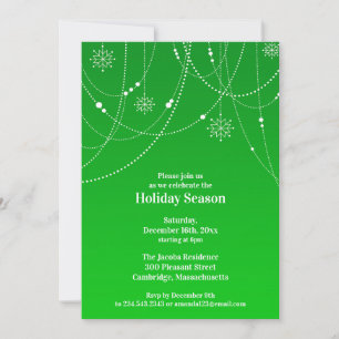 Holiday Season Party Green Invitation