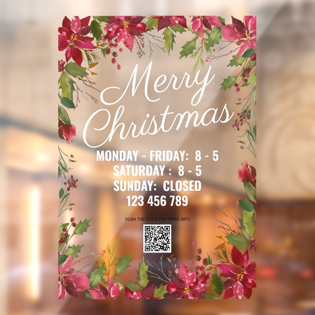 Holiday season shop sign Christmas window cling (Sheet 2)