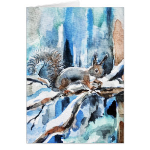 Holiday season squirrel card