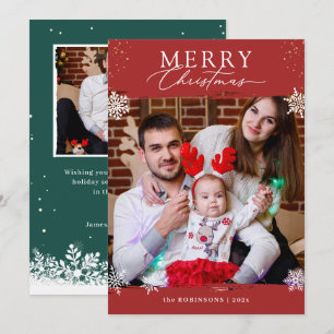 Holiday Season Winter Snowflakes Christmas Photo Card