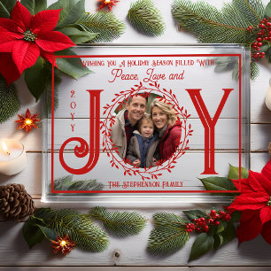 Holiday Season WIshing You Peace Love and Joy Acrylic Invitations