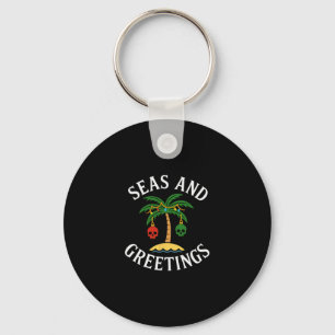Holiday Seasons Greetings Pun Pirate Saying Cruise Key Ring