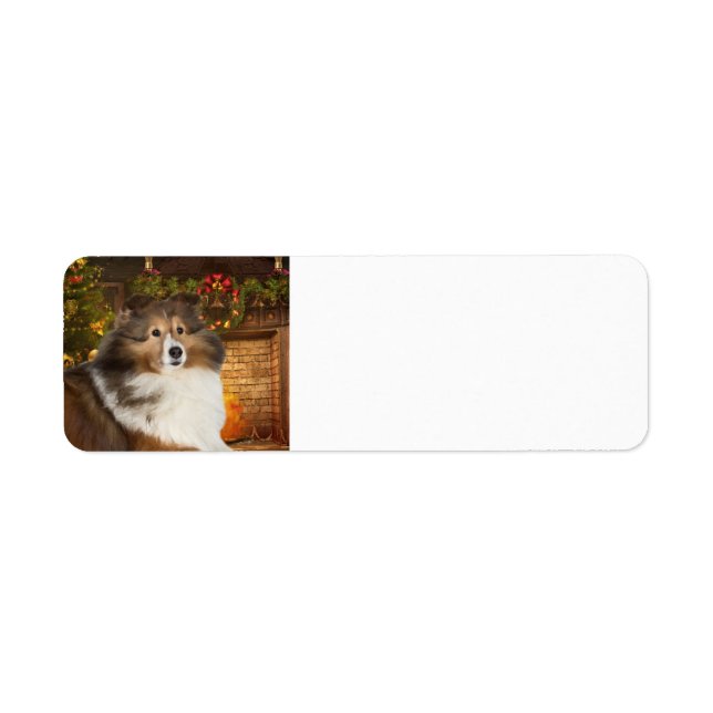 Holiday Sheltie Return Address Label (Front)