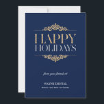 Holiday Shimmer Business Holiday Cards - Navy<br><div class="desc">Send out warm wishes this holiday season with our stylish calendar cards that your clients and colleagues can keep all year long! More design options are available at orangepulpdesign.com</div>