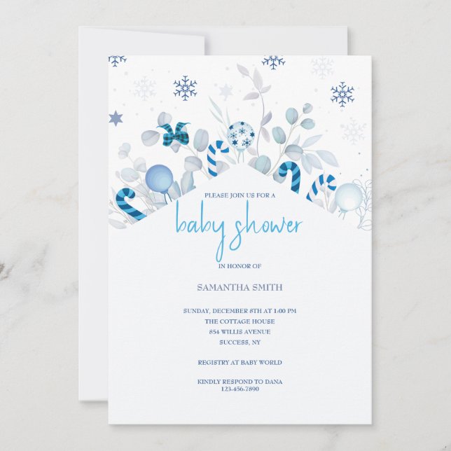 Holiday Shower for Boy Invitation (Front)