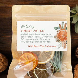 Holiday Simmer Pot Kits Stovetop Potpourri Label