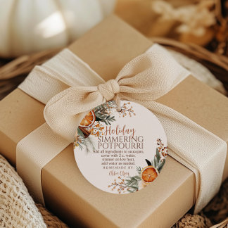 Holiday Simmering Potpourri Christmas Gift Favour Tags