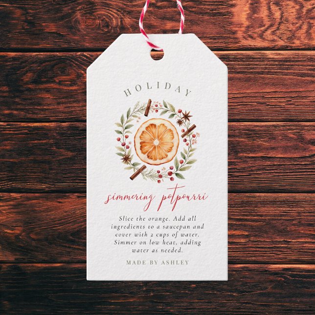Holiday Simmering Potpourri Gift Tags (Creator Uploaded)