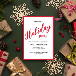 Holiday Simple Cute Calligraphy Script Minimalist Invitation